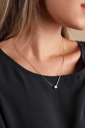 Gargantilha Veneziana Ponto de Luz Cristal Banhado a Ouro 18K