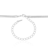 Choker Malha Fita 4 mm Ródio Branco