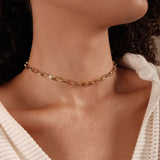 Choker Elos 11.5 x 5.5 MM Banhado a Ouro 18K