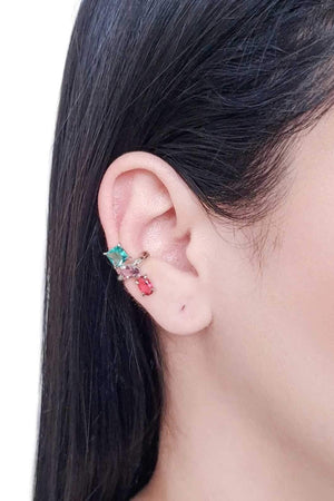 Piercing Colorido Quadrado Gota Oval Ródio Branco