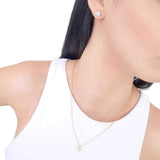 Conjunto Ponto de Luz Cristal Banhado a Ouro 18K