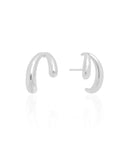 Ear Cuff Dois Filetes Lisos Ródio Branco