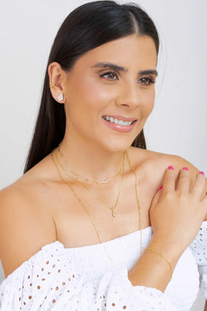 Brinco Gota 8x12  Cristal Banhado a Ouro 18K