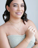 Brinco Retangular Zircônia Banhado a Ouro 18K