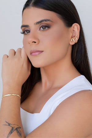 Pulseira Malha Fita 3 mm Banhado a Ouro 18K