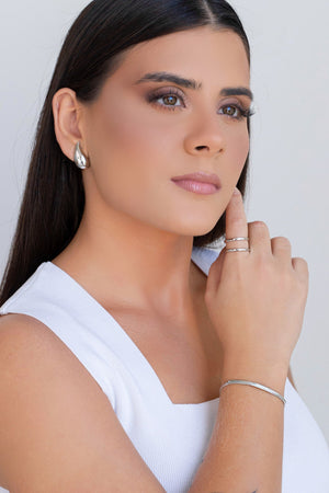 Pulseira Malha Fita 3 mm Ródio Branco