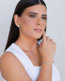 Pulseira Malha Fita 3 mm Ródio Branco