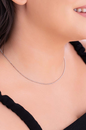 Choker Bolinhas 1.5 mm Ródio Branco