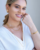 Ear Hook Meia Lua Liso 3.3 cm Banhado a Ouro 18K