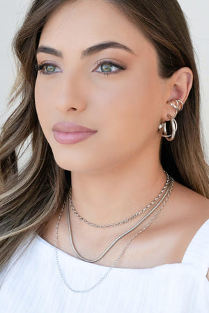 Piercing em X Liso Ródio Branco