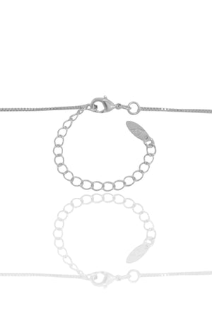 Gargantilha Veneziana 45 + 5 cm Ródio Branco