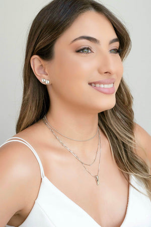 Brinco Redondo Achatado Liso 8 mm Ródio Branco