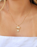 Gargantilha Filho Menina Cravejado Cristal Banhado a Ouro 18K - 45 cm