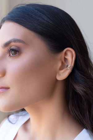 Piercing Três Filetes Ródio Branco