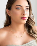 Piercing Liso Detalhes Bolinhas Banhado a Ouro 18K