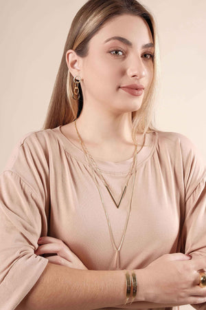 Brinco Círculos Entrelaçados Lisos Banhado a Ouro 18K