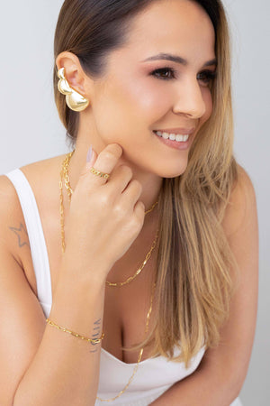 Gargantilha Longa Elos 3 mm Banhado a Ouro 18K