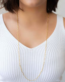 Gargantilha Longa Elos 3 mm Banhado a Ouro 18K