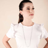 Gargantilha Longa Elos 3 mm Ródio Branco