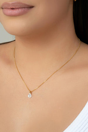 Gargantilha Veneziana Gota Cristal Banhado a Ouro 18K