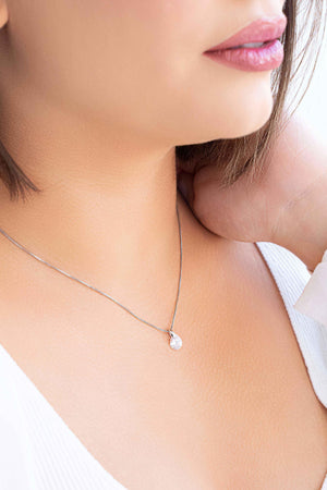 Gargantilha Veneziana Gota Cristal Ródio Branco