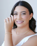 Ear Hook Sete Zircônias Cravejadas Cristal Banhado a Ouro 18K