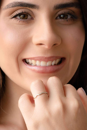 Anel Ondas Liso 1 mm Tamanho 21 Ródio Branco