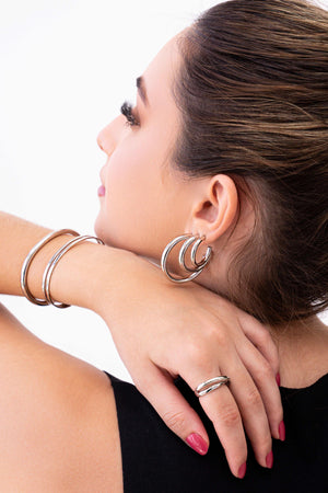 Bracelete Tubo Liso Ródio Branco