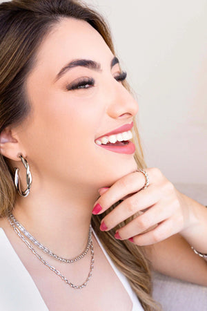 Bracelete Torcido 5mm Ródio Branco