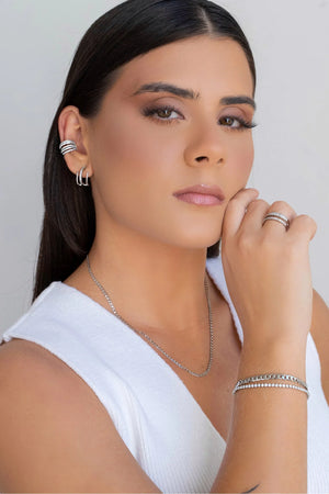 Gargantilha Grumet 2 mm Ródio Branco