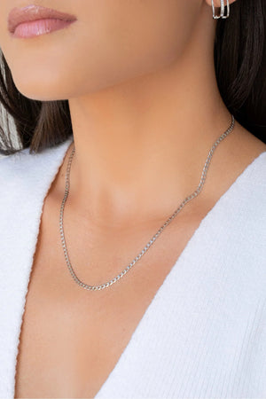 Gargantilha Grumet 2 mm Ródio Branco