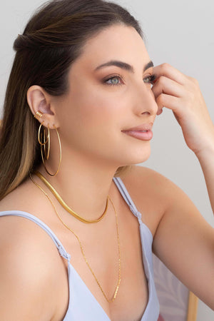 Gargantilha Piastrine 2 mm Banhado a Ouro 18K