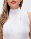 Gargantilha Longa Grumet Losango Ródio Branco