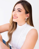 Gargantilha Longa Grumet Losango Ródio Branco