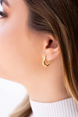 Brinco Argola Gota Lisa 1.7 cm Banhado a Ouro 18K