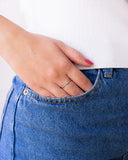 Anel Ondas Liso Tamanho 20 Ródio Branco