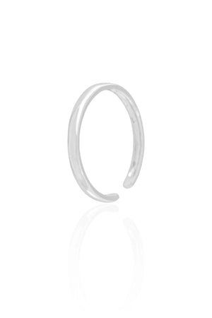 Anel Ajustável Liso Tamanho M Ródio Branco