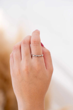 Anel Ajustável Liso Tamanho G Ródio Branco