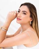 Anel Ajustável Liso Tamanho G Ródio Branco