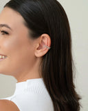 Piercing Dois Filetes Bolinhas Ródio Branco