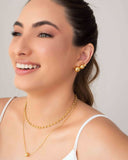 Gargantilha Veneziana Pingente Bola 8 mm Banhado a Ouro 18K