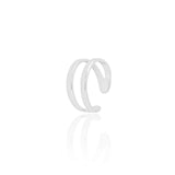 Anel Ajustável Dois Filetes Liso Tamanho G Ródio Branco