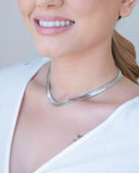 Choker Fita Ródio Branco
