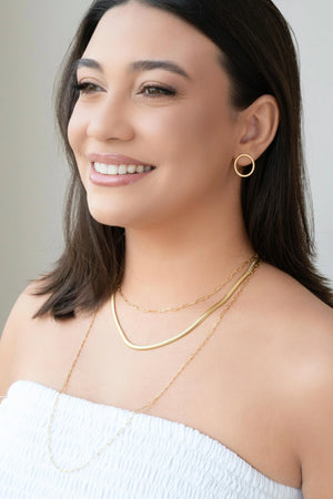 Choker Elos Lisos Banhado a Ouro 18K