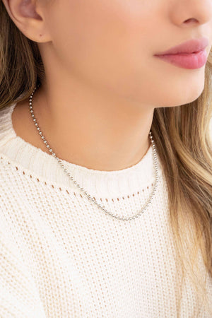 Choker Bolinhas 3 mm Ródio Branco