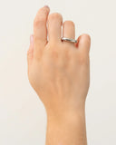 Anel Abaulado Liso Tamanho 13 Ródio Branco