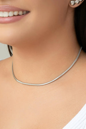 Choker Snake 3 mm Ródio Branco