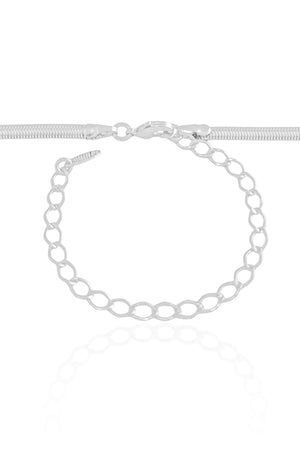 Choker Snake 3 mm Ródio Branco