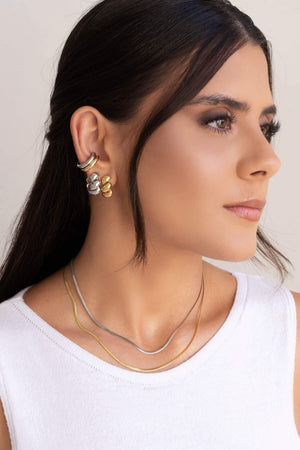 Choker Malha Fita 2 mm Ródio Branco