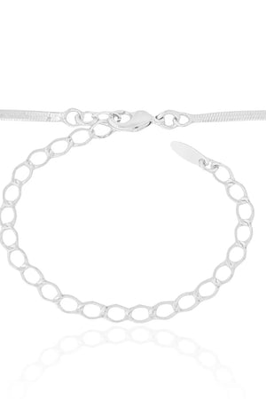 Choker Malha Fita 2 mm Ródio Branco